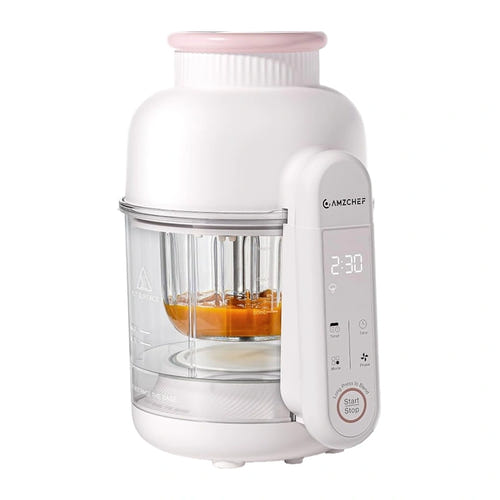 AMZCHEF CE-F5-CW - Robot cuiseur vapeur et mixeur pour bébé : bol verre