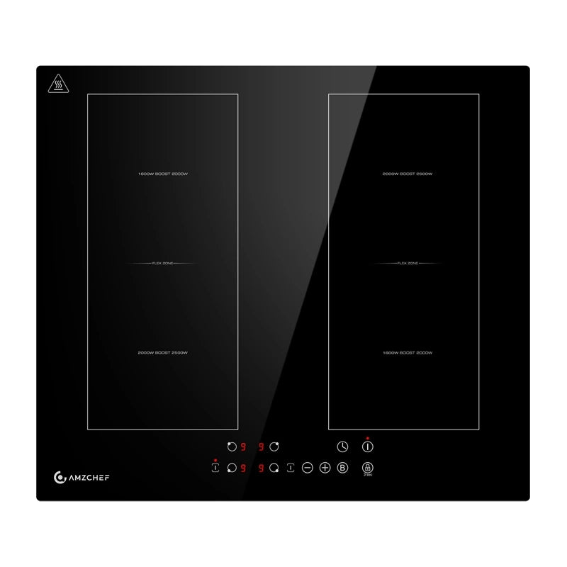 AMZCHEF CE-FS-I72S-FFDD06 - Plaque induction 4 zones FlexZone, 7200 W - visuel 1