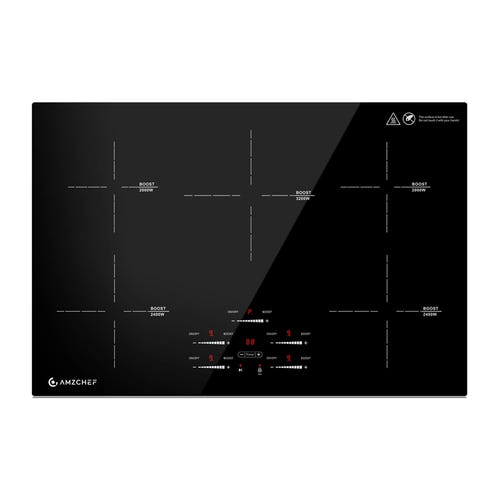 AMZCHEF CE-FS-I95S-GFFDD0 - Plaque induction 5 zones 9500 W, largeur 77 cm