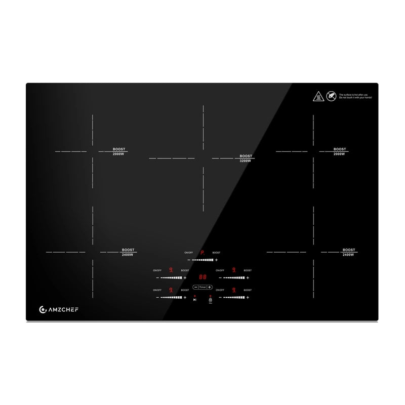 AMZCHEF CE-FS-I95S-GFFDD0 - Plaque induction 5 zones 9500 W, largeur 77 cm - visuel 1