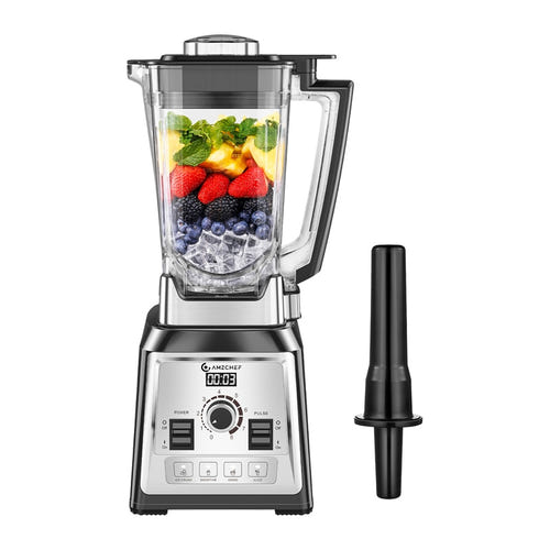AMZCHEF CE-NY-8088MJD - Blender 2000 W avec bol de 2 L et 4 programmes : litres