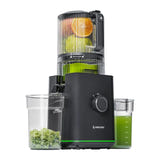 AMZCHEF CE-ZM1919 - Extracteur de jus 3 en 1 à vis lente, noir : goulotte large