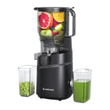 AMZCHEF SJ-036CBK - Extracteur de jus 250 W à alimentation automatique noir : trémie et carafe