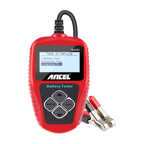 ANCEL BA101 - Testeur de batterie 8-30 V avec impression des résultats : pinces crocodile de mesure