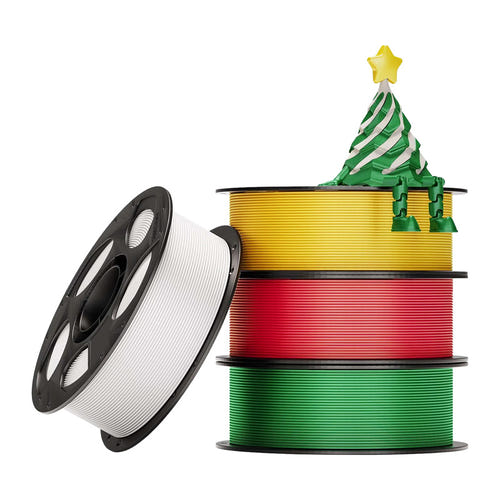 ANYCUBIC IPHSCSD-103-4 - Coffret 4 filaments PLA Silk de Noël (blanc, rouge, vert, or) - visuel 1