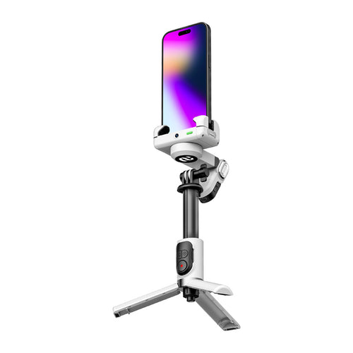 AOCHUAN Smart M1 Pro - Stabilisateur smartphone 4-en-1 léger avec suivi IA (blanc)