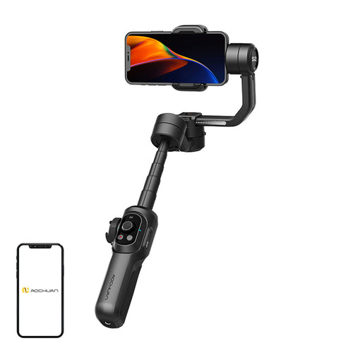 AOCHUAN S2 - Stabilisateur 3 axes avec écran OLED et batterie 5200 mAh (noir) (vue 1)