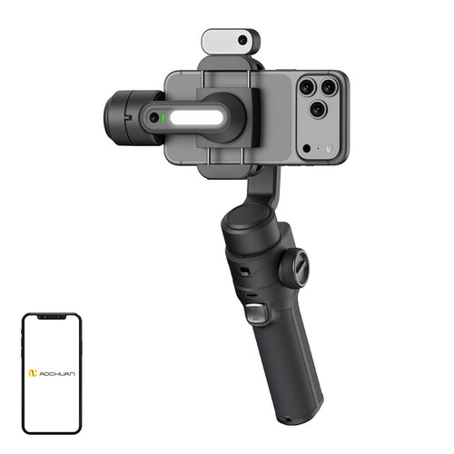 AOCHUAN S3 - Stabilisateur 3 axes avec double caméra IA pour smartphone (noir)