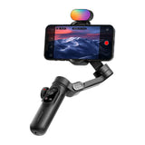 AOCHUAN X Pro RGB - Stabilisateur 3 axes avec lampe RGB pour smartphone (noir) : montagne