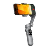 AOCHUAN X - Stabilisateur 3 axes avec suivi et éclairage (gris) : face