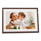 ARZOPA D10 - Cadre photo numérique tactile 10,1 pouces, brun foncé : support pivotant
