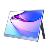 ARZOPA A1S - Écran portable 14 pouces Full HD, gris argent : pied intégré incliné