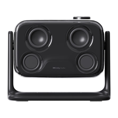Aurzen Boom Mini - Vidéoprojecteur Full HD 500 ANSI lumens Google TV, noir : de trois quarts