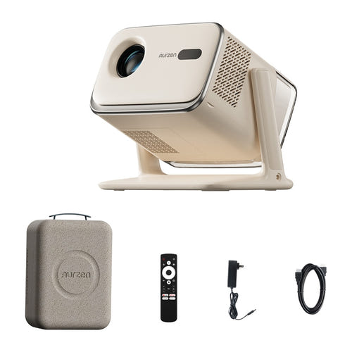 Aurzen Boom Mini - Vidéoprojecteur Full HD Google TV avec housse de protection : housse
