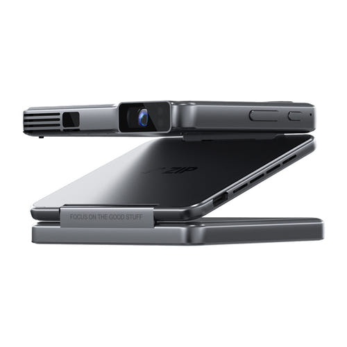 Aurzen ZIP - Vidéoprojecteur portable pliable DLP 720p, coloris gris : coque fine finition grise