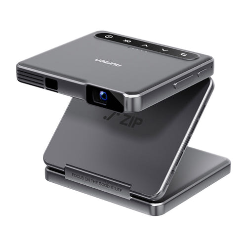 Aurzen ZIP - Vidéoprojecteur portable pliable DLP 720p, coloris gris : déplié