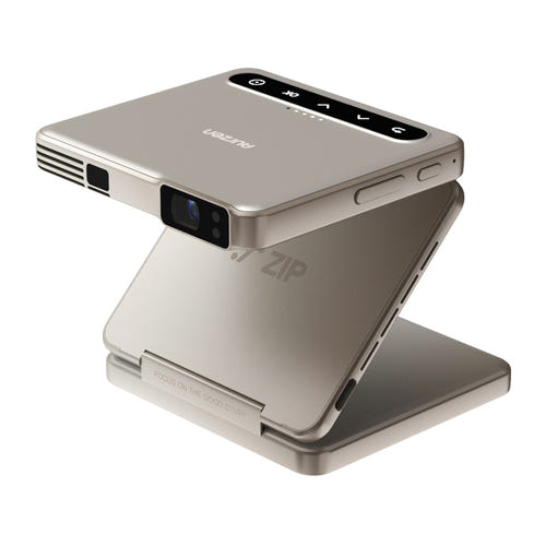 Aurzen ZIP - Vidéoprojecteur portable pliable DLP 720p, coloris or : déplié
