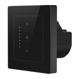 AVATTO CS20-EU-B - Interrupteur tactile connecté Wi-Fi pour volets, noir : façade verre rétroéclairée