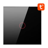 AVATTO TS02-EU-B1 - Interrupteur tactile connecté Wi-Fi 1 voie, noir : façade verre trempé touche unique