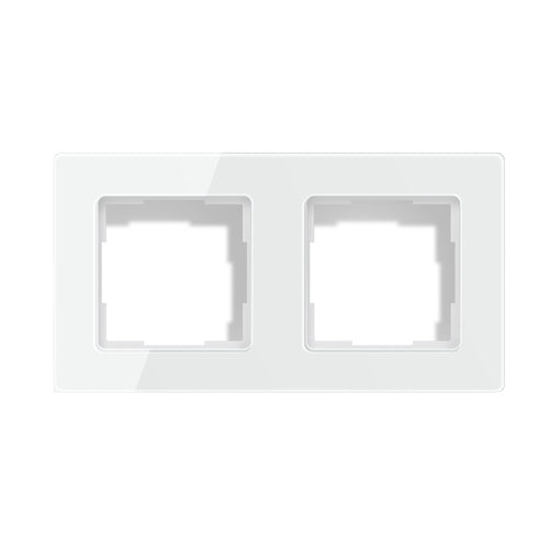 AVATTO TS20 - Cadre double pour modules 55 x 55 mm, blanc : verre blanc