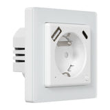 AVATTO WOT20-FR - Prise connectée encastrée Wi-Fi 16 A avec port USB-C : installation boîtier mural