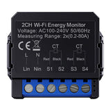 AVATTO WPM16-2 - Compteur d'énergie connecté Wi-Fi bidirectionnel 80 A : pince de mesure clipsable