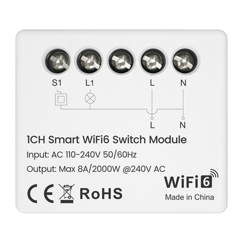 AVATTO WSM20-W1 - Module interrupteur connecté Wi-Fi 6 avec mesure d'énergie