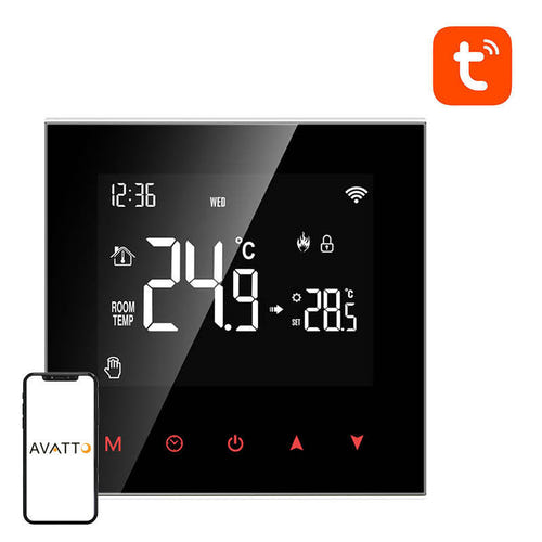 AVATTO WT100-BH-3A - Thermostat connecté Wi-Fi pour chaudière et ballon d'eau chaude : WiFi