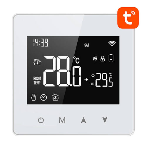 AVATTO WT198 - Thermostat connecté Wi-Fi pour chaudière, sur piles : mural