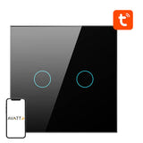 AVATTO ZTS02-EU-B2 - Interrupteur tactile connecté ZigBee 2 voies, noir
