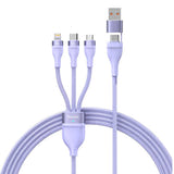 Baseus Flash Series 2 - Câble 3 en 1 USB-C, micro-USB et Lightning 100 W, 1,5 m, violet : sorties USB-C Lightning micro