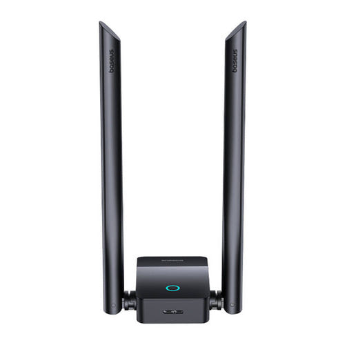 Baseus FastJoy - Adaptateur WiFi 6 USB 1800 Mbps double bande, antennes 5 dBi (noir) : clé USB double bande