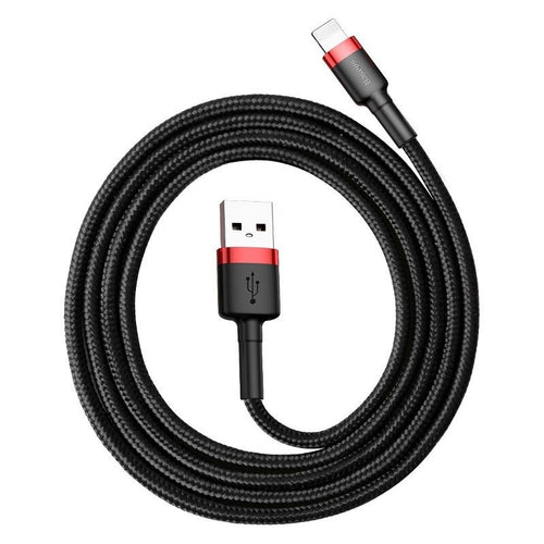 Baseus Cafule - Câble USB vers Lightning 1,5 A, 2 m, noir et rouge