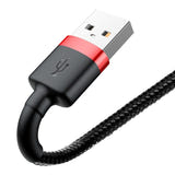 Baseus Cafule - Câble USB vers Lightning 1,5 A, 2 m, noir et rouge : charge iPhone canapé