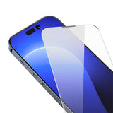 Baseus Crystal SGBL110102 - Verre trempé 0,3 mm anti-poussière pour iPhone 14 Pro, lot de 2 : compatible face ID