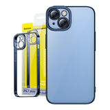 Baseus Glitter ARMC021403 - Coque transparente magnétique et verre trempé pour iPhone 14 Plus, bleu : bleue