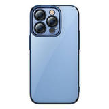 Baseus Glitter Magnetic ARMC021303 - Coque transparente et verre trempé pour iPhone 14 Pro, bleu : découpe ajustée modèle
