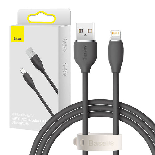 Baseus Jelly - Câble silicone USB vers Lightning 2,4 A, 1,2 m, noir