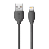 Baseus Jelly - Câble silicone USB vers Lightning 2,4 A, 1,2 m, noir : connecteur Lightning jelly