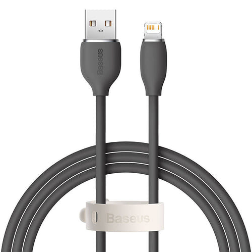 Baseus Jelly - Câble silicone USB vers Lightning 2,4 A, 1,2 m, noir : gaine silicone souple