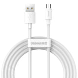 Baseus Simple Wisdom - Kit de 2 câbles USB vers micro-USB 2,1 A, 1,5 m, blanc : câble blanc simple wisdom