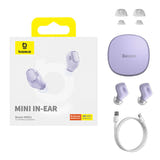 Baseus Bowie WM01 - Écouteurs sans fil Bluetooth 5.3 (violet) : autonomie 25 h