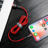 Baseus Cafule - câble USB vers Lightning tressé 2 m rouge : avec iPhone