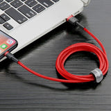 Baseus Cafule - câble USB vers Lightning tressé 2 m rouge : longueur 2 m