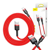 Baseus Cafule - câble USB vers Lightning tressé 2 m rouge : présentation packaging