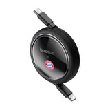 Baseus Free2Pull - Câble USB-C 100 W rétractable, édition FC Bayern (noir) : blason fc bayern