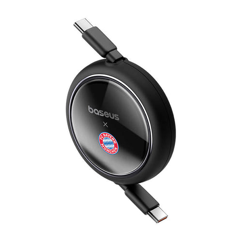 Baseus Free2Pull - Câble USB-C 100 W rétractable, édition FC Bayern (noir) : blason fc bayern
