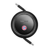 Baseus Free2Pull - Câble USB-C 100 W rétractable, édition FC Bayern (noir) : quatre longueurs réglables