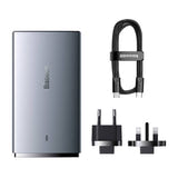 Baseus GaN5 - chargeur secteur 65 W, 1 port USB-C et 1 port USB-A, adaptateurs EU et UK : ports USB-C et USB-A