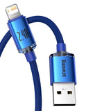 Baseus Crystal Shine - Câble USB vers Lightning 1,2 m 2,4 A (bleu) (vue 3)
